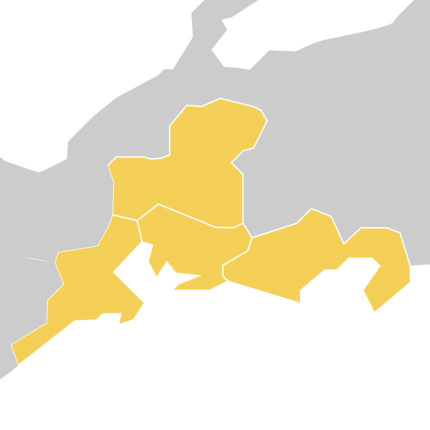 東海エリアの地図